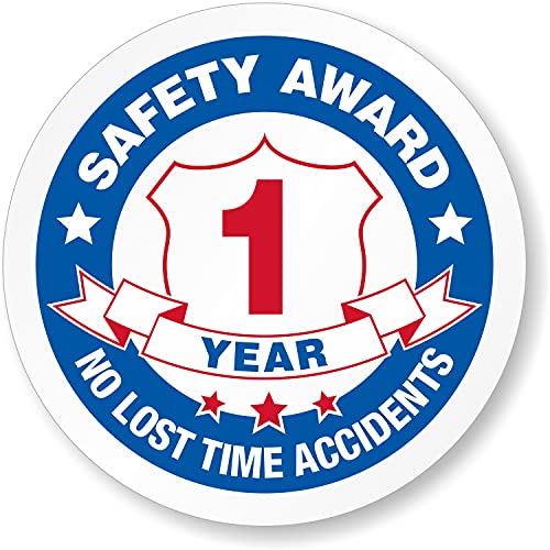 חבילה של SmartSign פרס בטיחות לשנה - אין תאונות זמן אבודות של 5 תוויות כובע קשות | מעגל רטרו-רפלקטיבי, 2